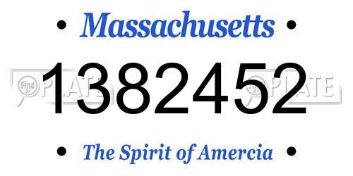 1382452 Massachusetts License Plate