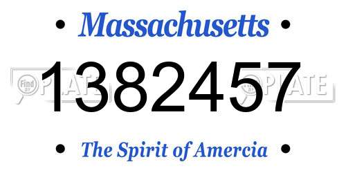 1382457 Massachusetts License Plate
