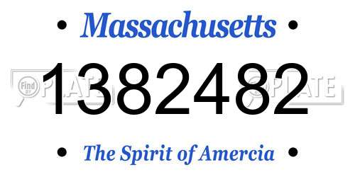1382482 Massachusetts License Plate