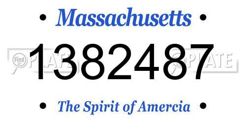 1382487 Massachusetts License Plate