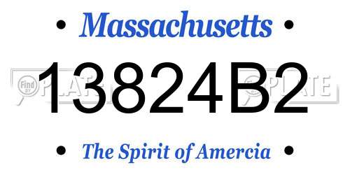 13824B2 Massachusetts License Plate