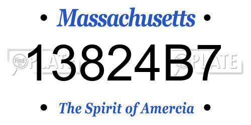 13824B7 Massachusetts License Plate