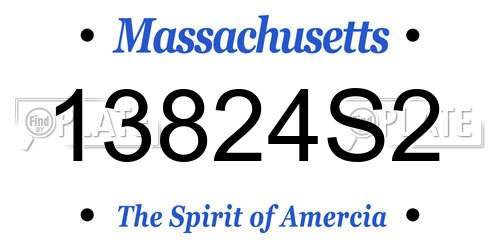 13824S2 Massachusetts License Plate