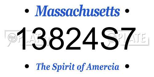 13824S7 Massachusetts License Plate