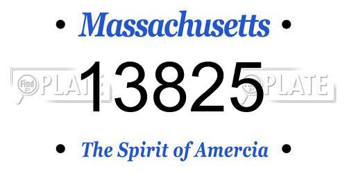 13825 Massachusetts License Plate