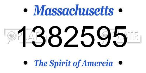 1382595 Massachusetts License Plate