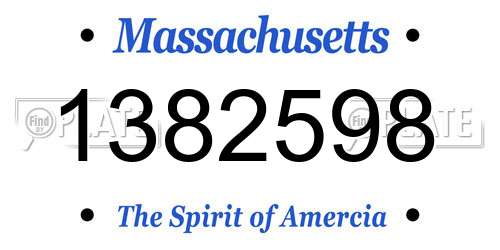 1382598 Massachusetts License Plate