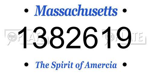 1382619 Massachusetts License Plate