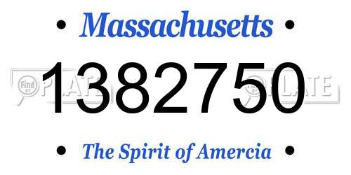 1382750 Massachusetts License Plate