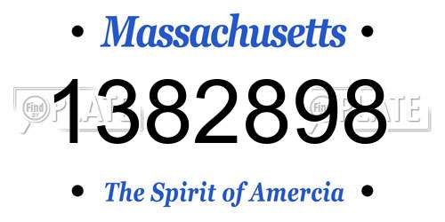 1382898 Massachusetts License Plate