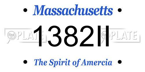 1382II Massachusetts License Plate