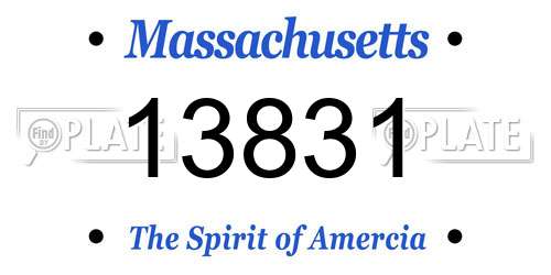 13831 Massachusetts License Plate
