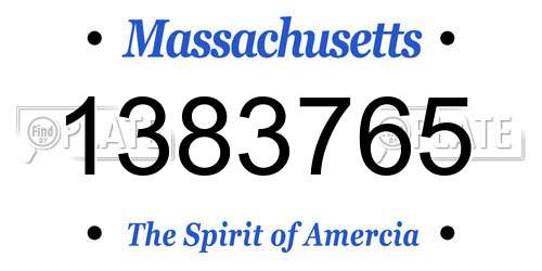 1383765 Massachusetts License Plate