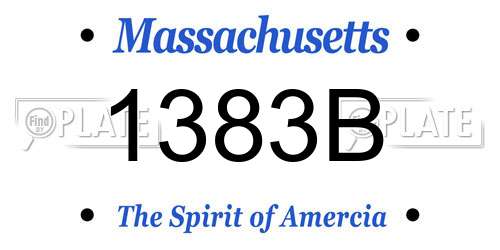 1383B Massachusetts License Plate