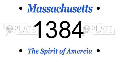 1384 Massachusetts License Plate