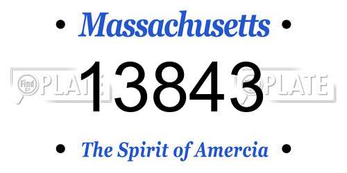 13843 Massachusetts License Plate