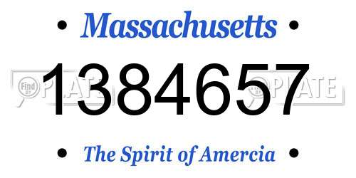 1384657 Massachusetts License Plate