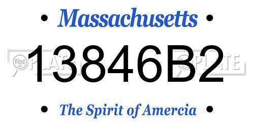 13846B2 Massachusetts License Plate