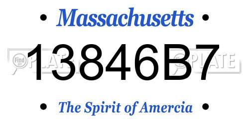 13846B7 Massachusetts License Plate