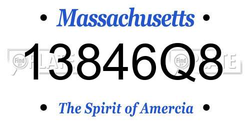 13846Q8 Massachusetts License Plate