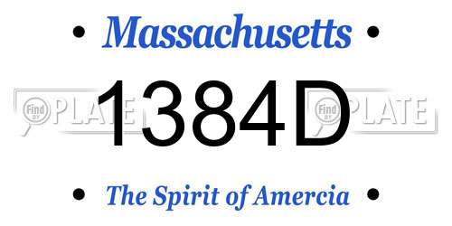 1384D Massachusetts License Plate