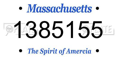 1385155 Massachusetts License Plate