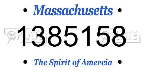 1385158 Massachusetts License Plate