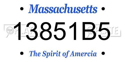 13851B5 Massachusetts License Plate