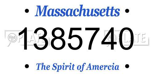 1385740 Massachusetts License Plate