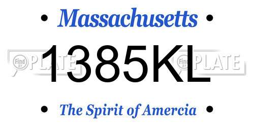 1385KL Massachusetts License Plate