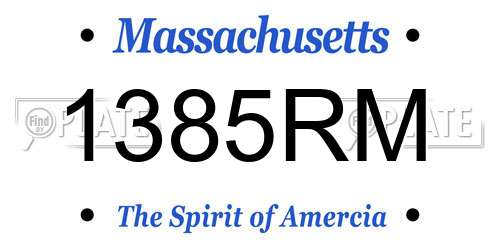 1385RM Massachusetts License Plate