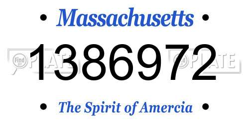1386972 Massachusetts License Plate