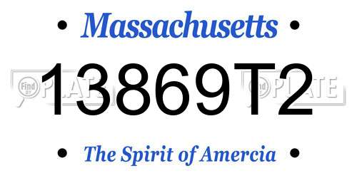 13869T2 Massachusetts License Plate