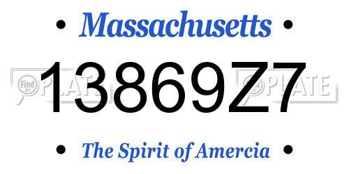 13869Z7 Massachusetts License Plate