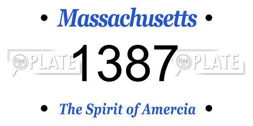 1387 Massachusetts License Plate