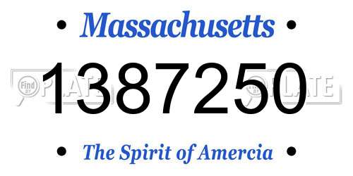 1387250 Massachusetts License Plate