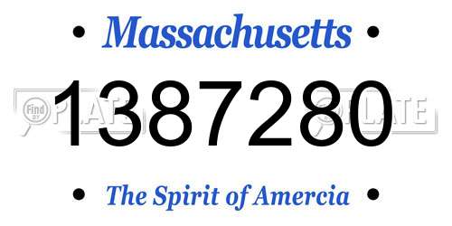 1387280 Massachusetts License Plate