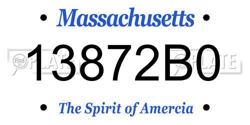 13872B0 Massachusetts License Plate