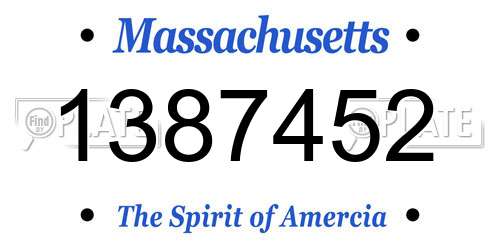 1387452 Massachusetts License Plate