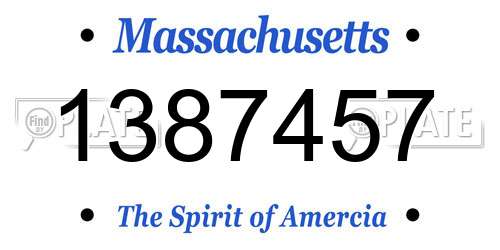 1387457 Massachusetts License Plate