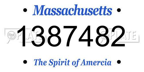 1387482 Massachusetts License Plate