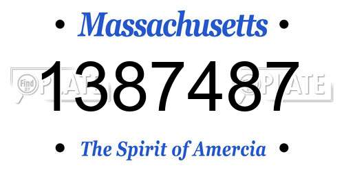 1387487 Massachusetts License Plate