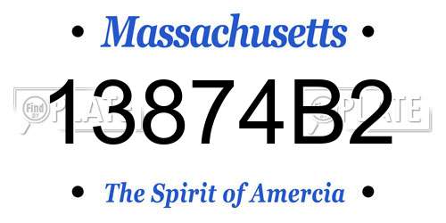 13874B2 Massachusetts License Plate