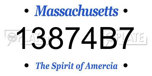 13874B7 Massachusetts License Plate
