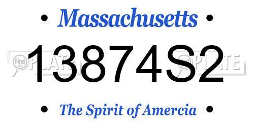 13874S2 Massachusetts License Plate