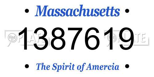 1387619 Massachusetts License Plate