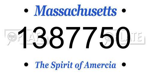 1387750 Massachusetts License Plate