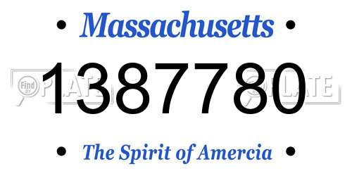 1387780 Massachusetts License Plate