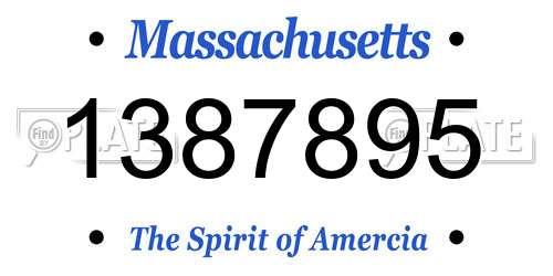 1387895 Massachusetts License Plate