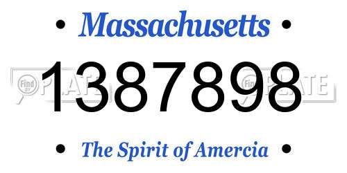 1387898 Massachusetts License Plate